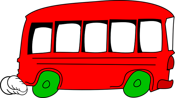 Red Cartoon Bus Graphic PNG image