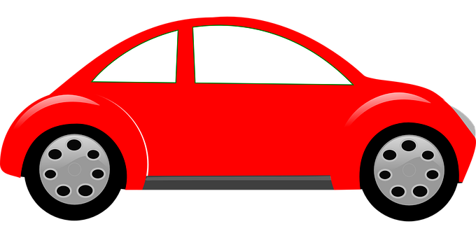 Red Cartoon Car Side View PNG image
