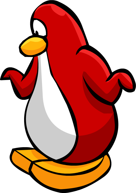 Red Cartoon Penguin PNG image