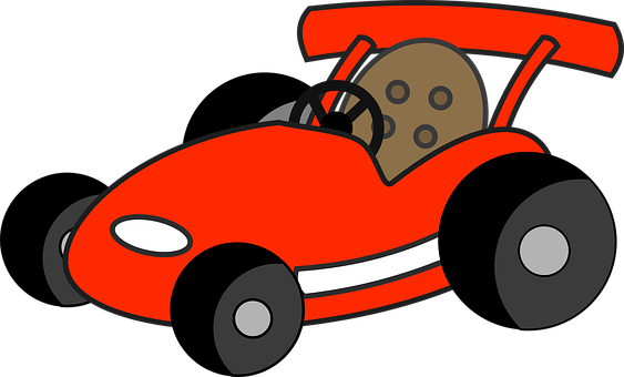 Red Cartoon Race Car PNG image