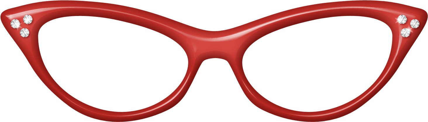 Red Cat Eye Glasseswith Crystals PNG image