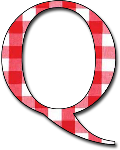 Red Checkered Letter Q PNG image