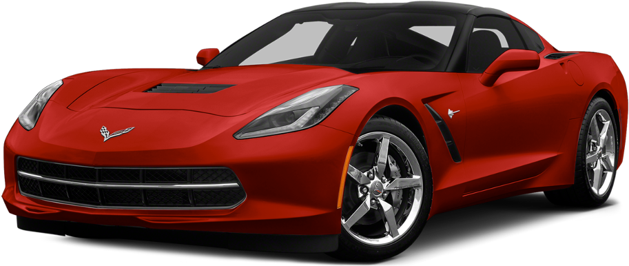 Red Chevrolet Corvette Stingray Side View PNG image