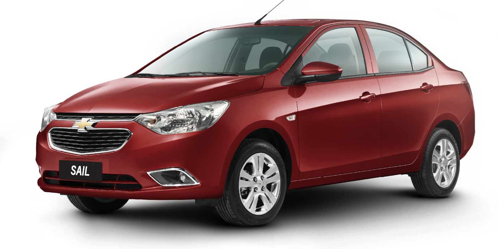 Red Chevrolet Sail Sedan PNG image