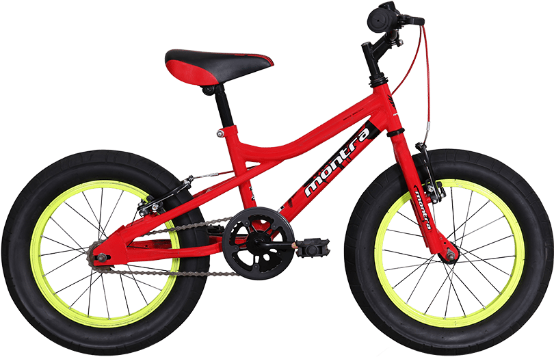 Red Childrens Bikewith Black Tyres PNG image