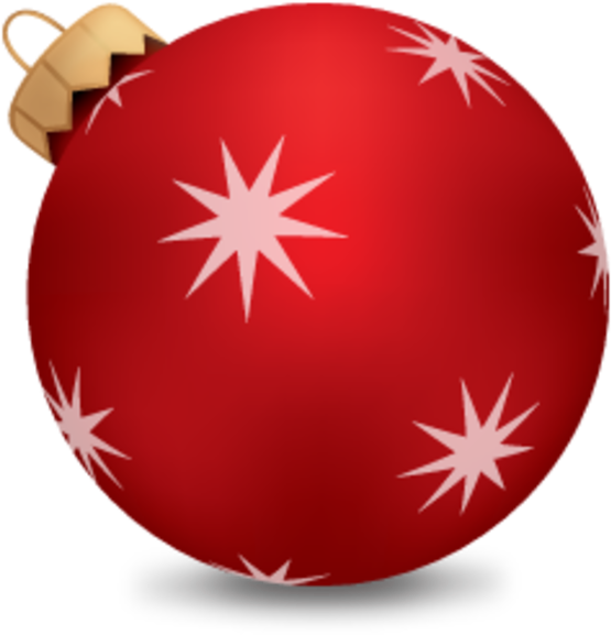 Red Christmas Ballwith Stars PNG image