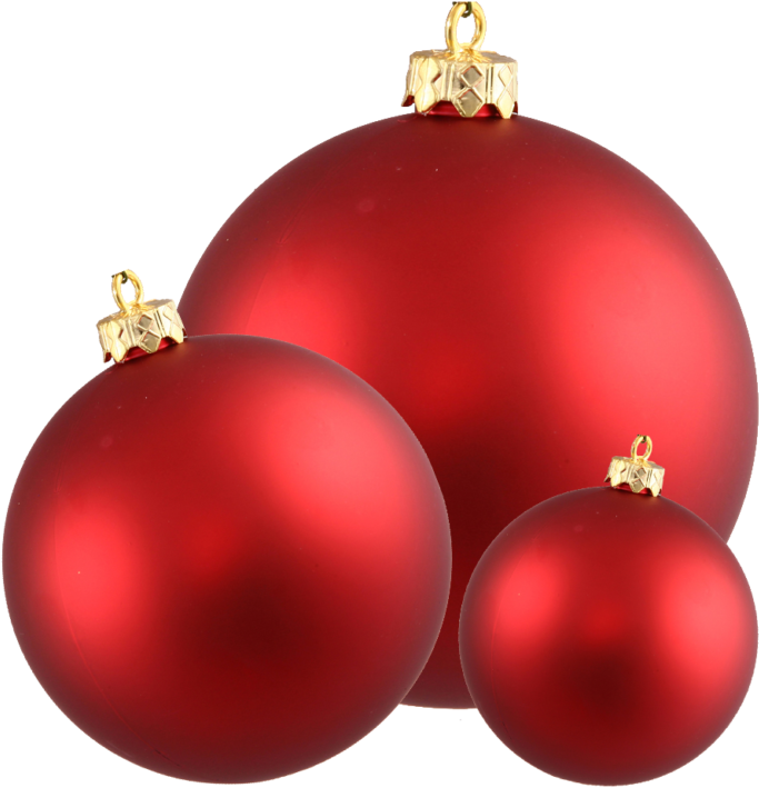 Red Christmas Baubles Transparent Background PNG image