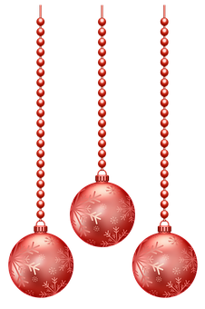 Red Christmas Ornaments Hanging PNG image