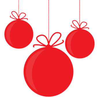 Red Christmas Ornaments Vector PNG image