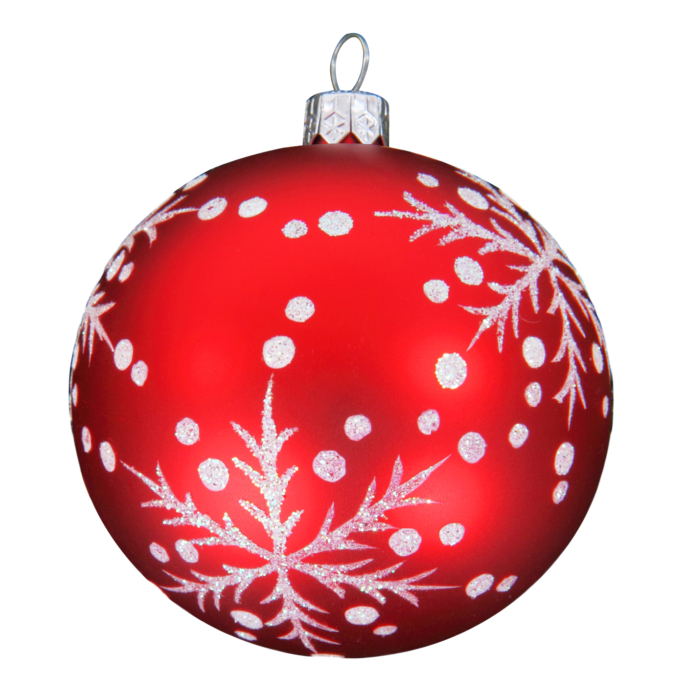 Red Christmas Ornamentwith Silver Decorations PNG image