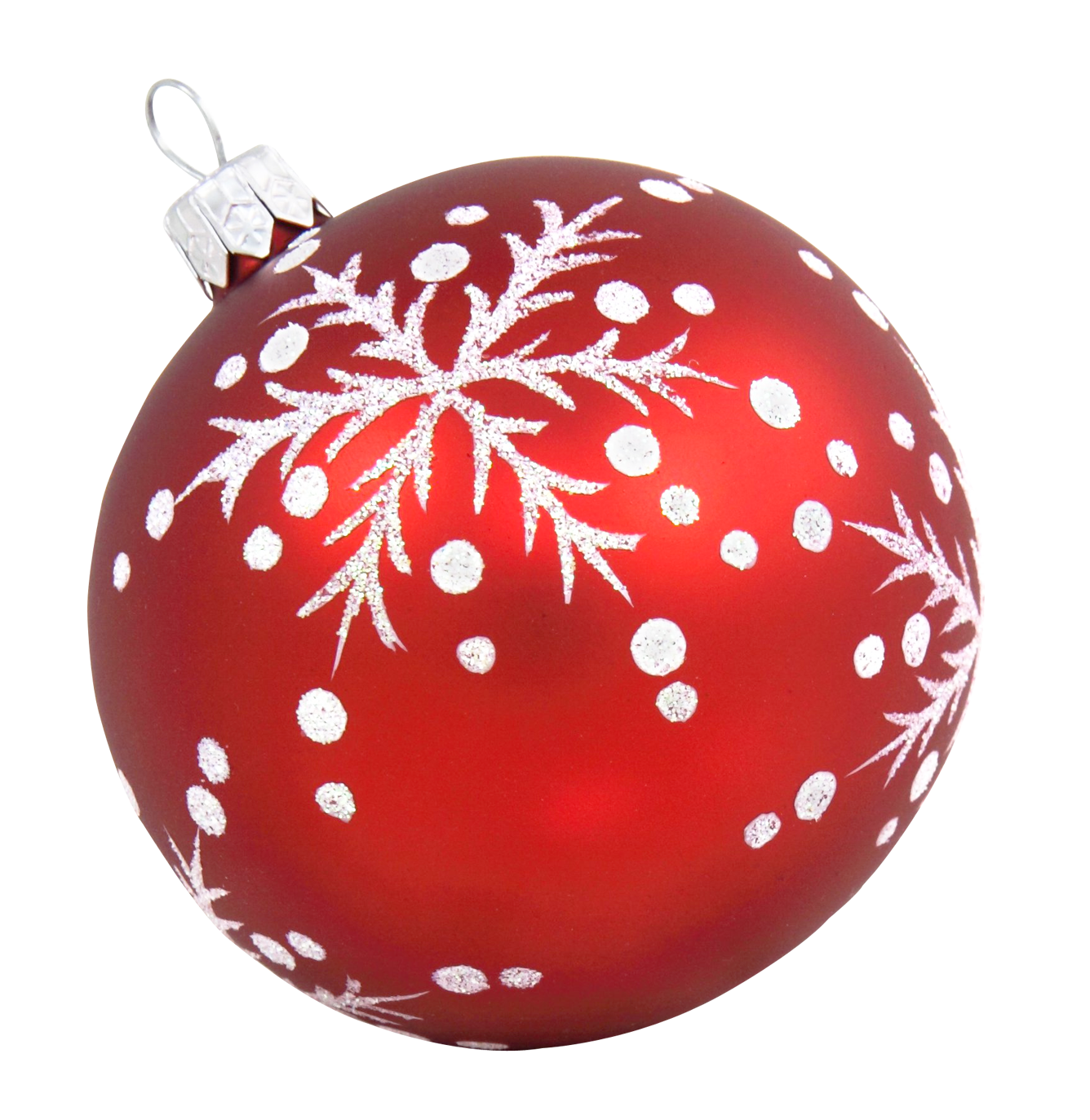 Red Christmas Ornamentwith Snowflake Design PNG image