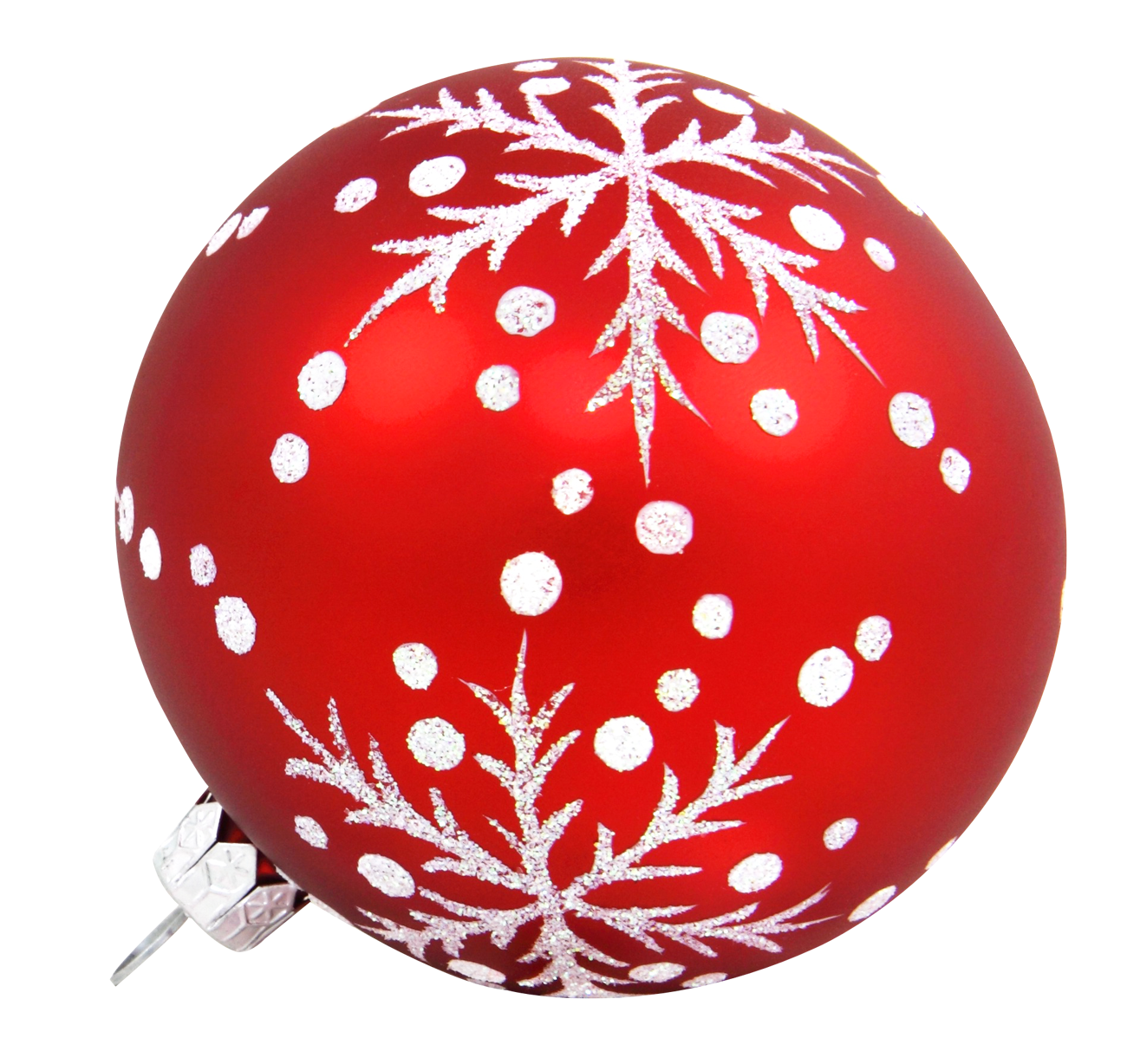 Red Christmas Ornamentwith Snowflakes PNG image