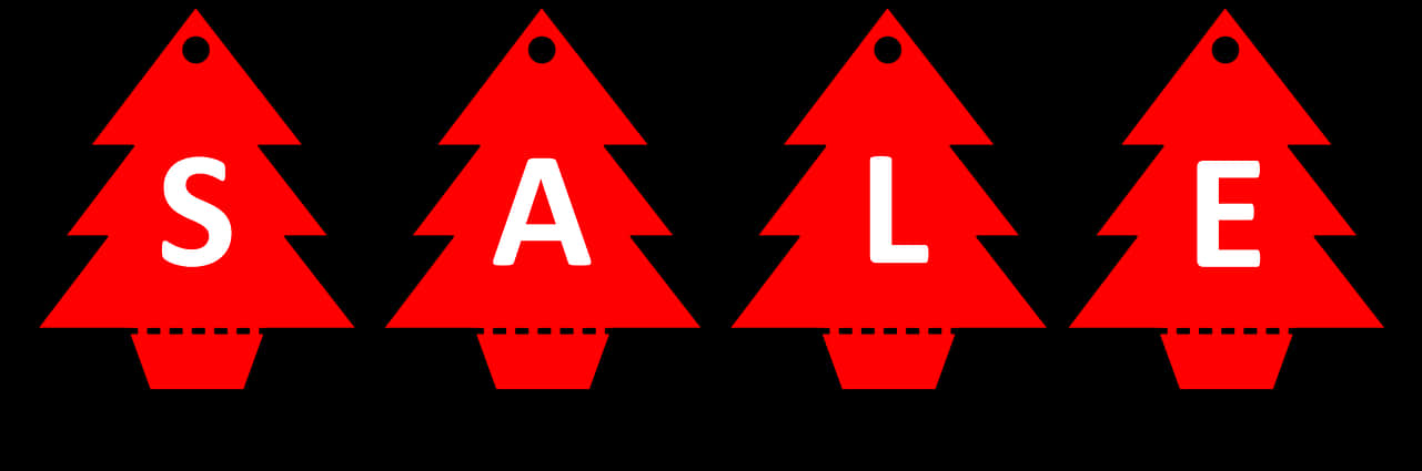 Red Christmas Tree Sale Banners PNG image