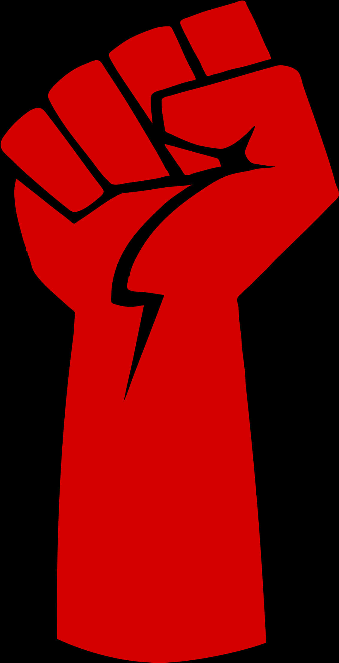 Red Clenched Fistwith Lightning Bolt PNG image