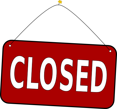 Red Closed Sign Hanging PNG image