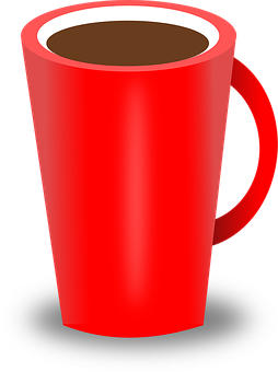 Red Coffee Mug Vector Illustration PNG image