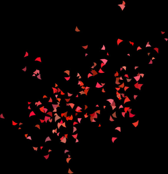 Red Confetti Scatteron Black Background PNG image