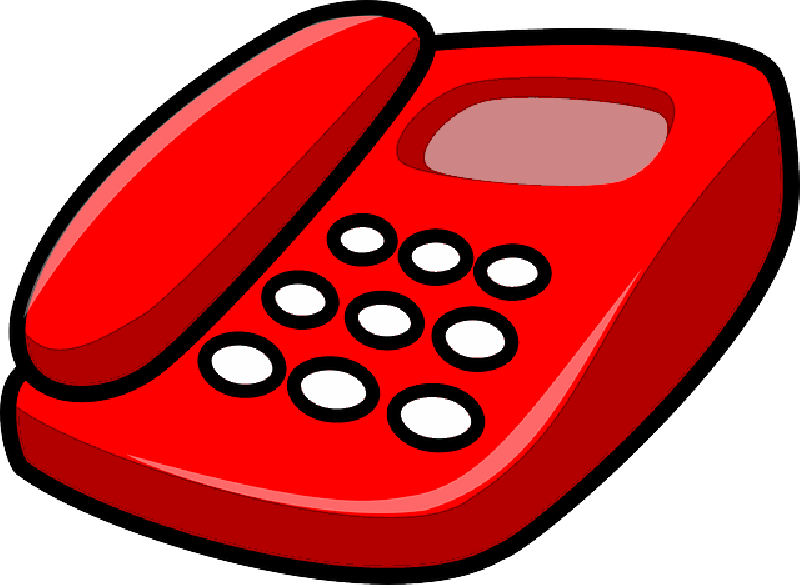 Red Cordless Telephone Clipart PNG image