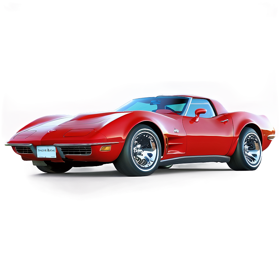 Red Corvette Png 06252024 PNG image