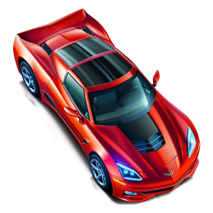 Red Corvette Png 06252024 PNG image