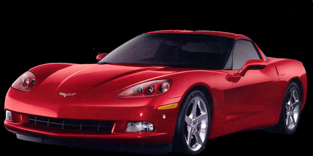 Red Corvette Sports Car PNG image