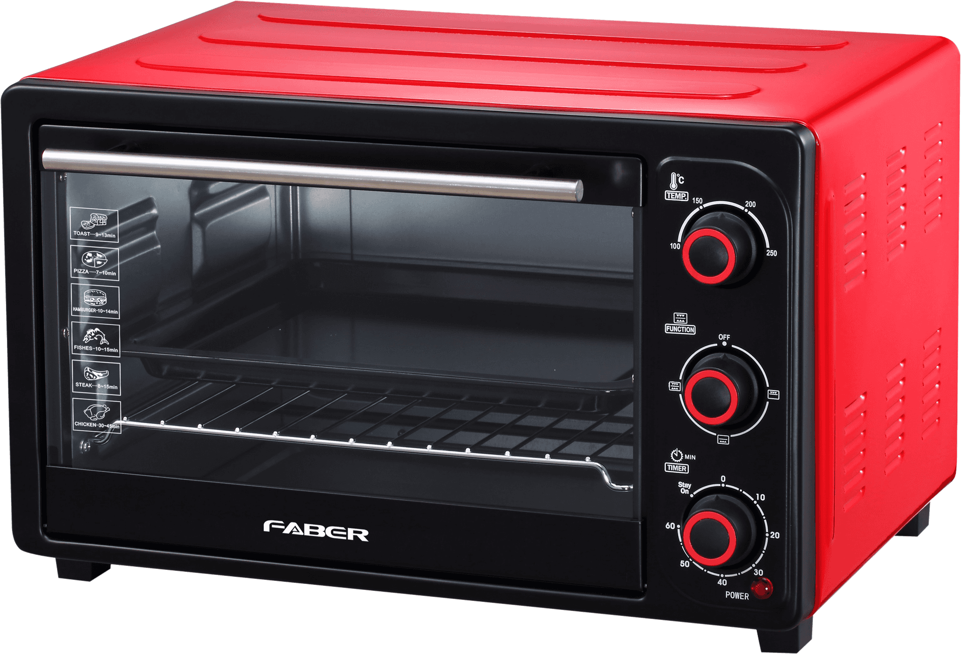 Red Countertop Convection Oven PNG image