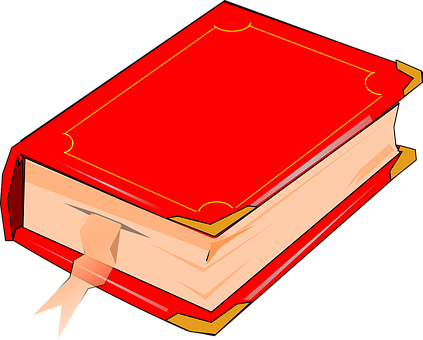 Red Cover Book Cartoon PNG image