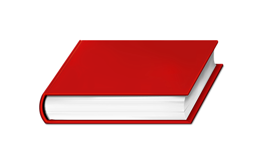 Red Cover Bookon Black Background PNG image