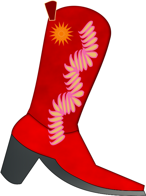 Red Cowboy Boot Illustration PNG image