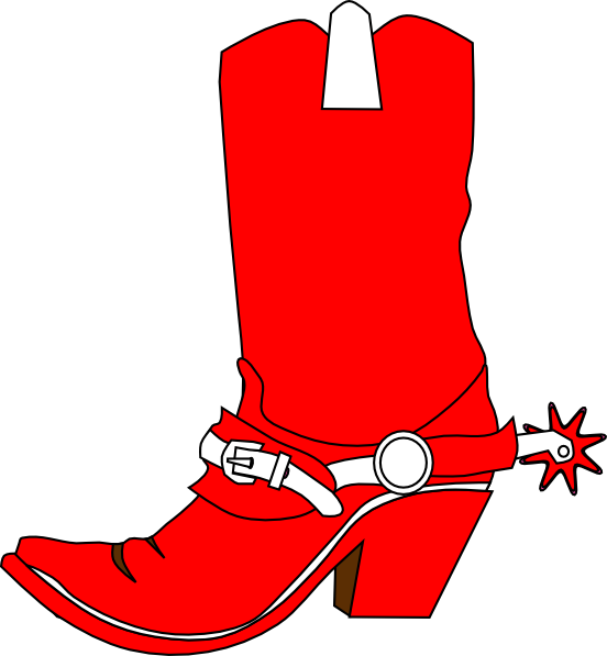 Red Cowboy Bootwith Spurs PNG image