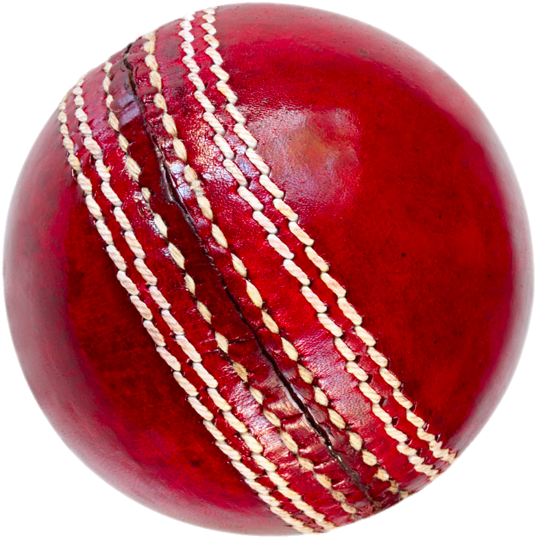 Red Cricket Ball Closeup PNG image