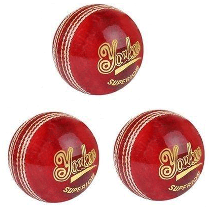 Red Cricket Balls Triple Display PNG image
