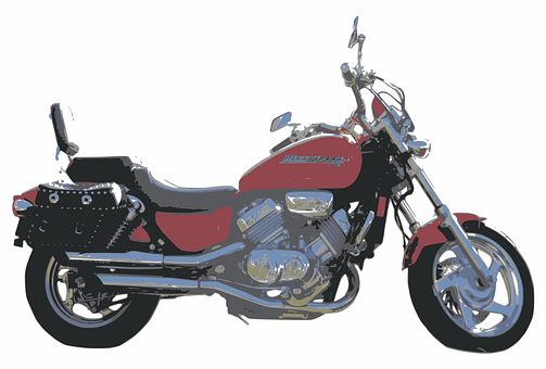 Red Cruiser Motorcycle Illustration PNG image