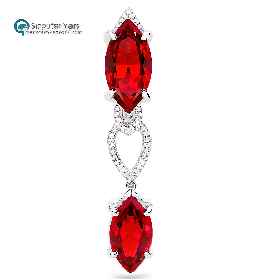 Red Crystal Earrings Png 06242024 PNG image