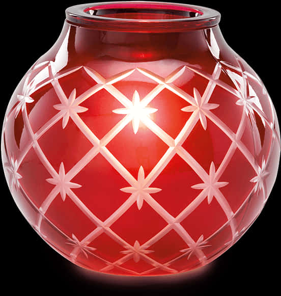 Red Crystal Vase Glow PNG image