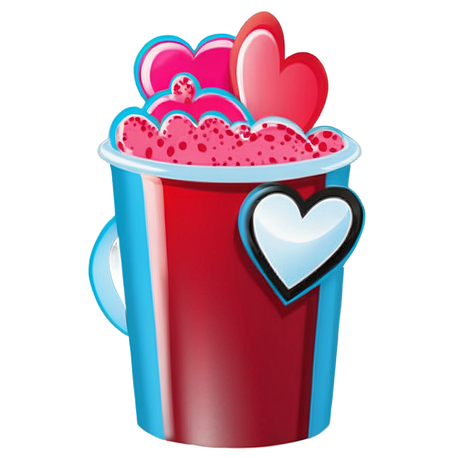 Red Cup With Hearts Png 77 PNG image