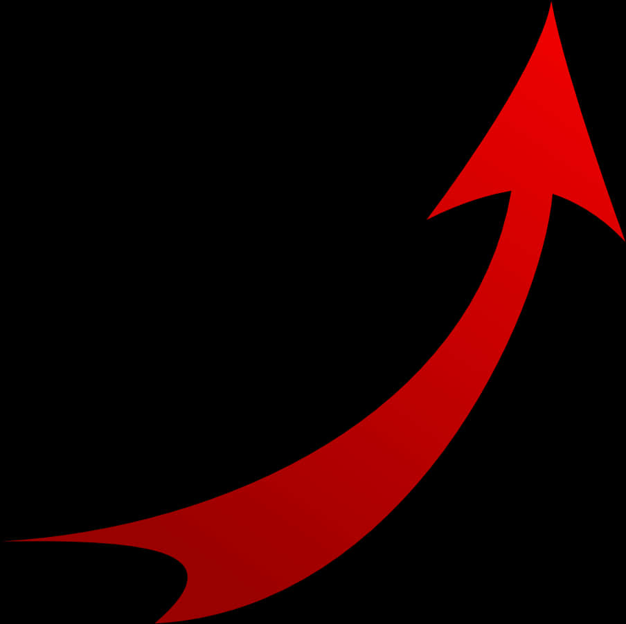 Red Curved Arrow Upward PNG image