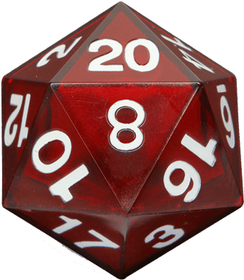 Red D20 Dice Transparent Background PNG image