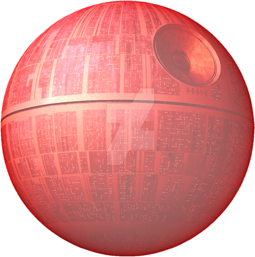 Red Death Star Rendering PNG image