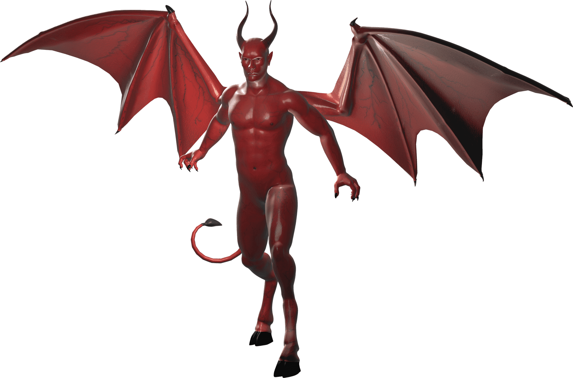 Red Demon Figure Fantasy PNG image