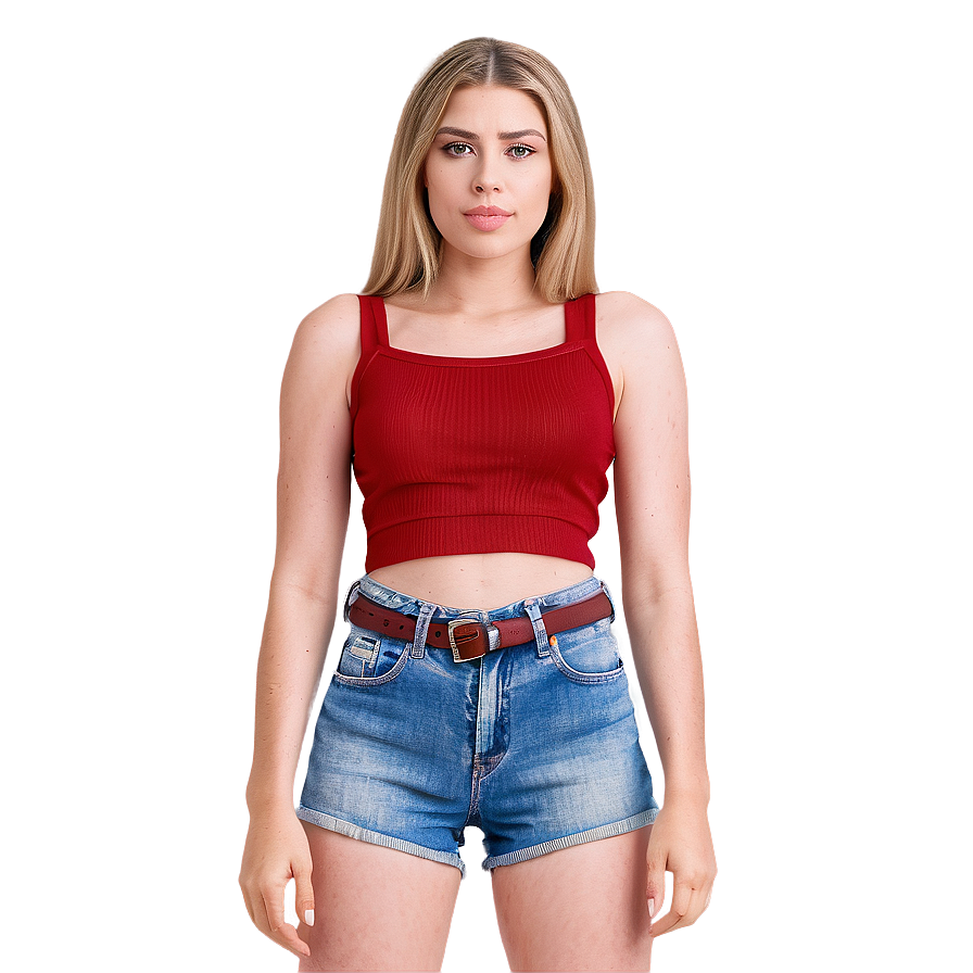 Red Denim Jorts Png 53 PNG image