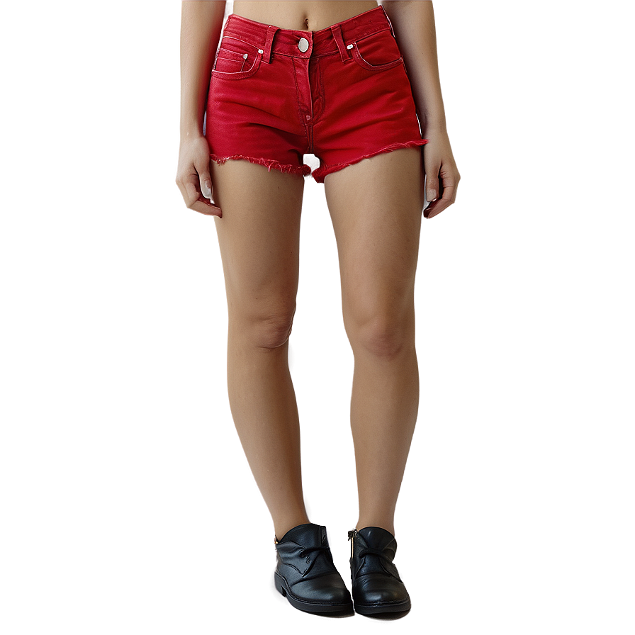 Red Denim Jorts Png Dej94 PNG image