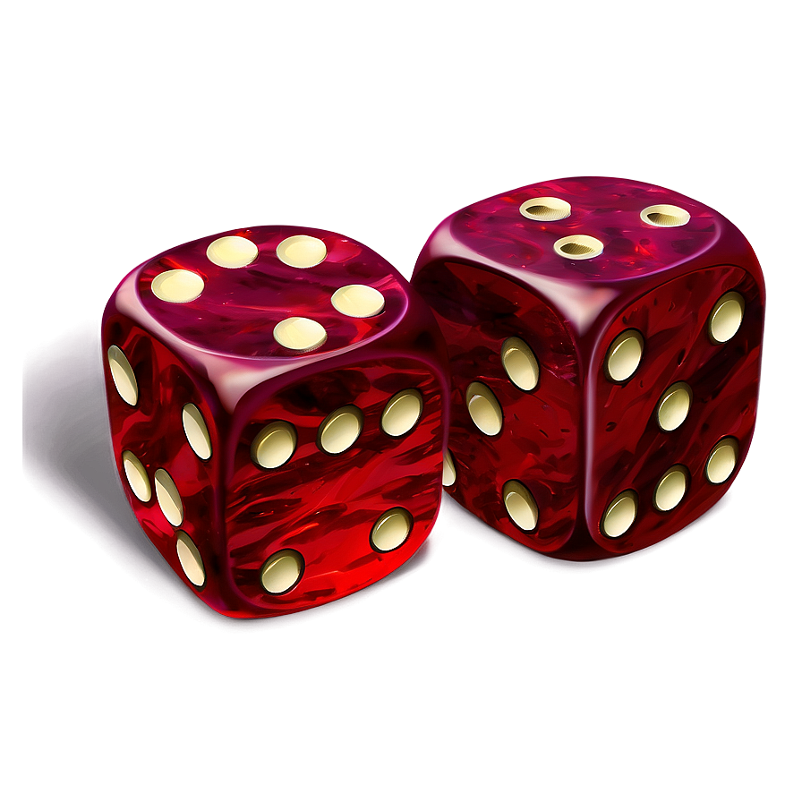 Red Dice With Gold Edges Png 06132024 PNG image