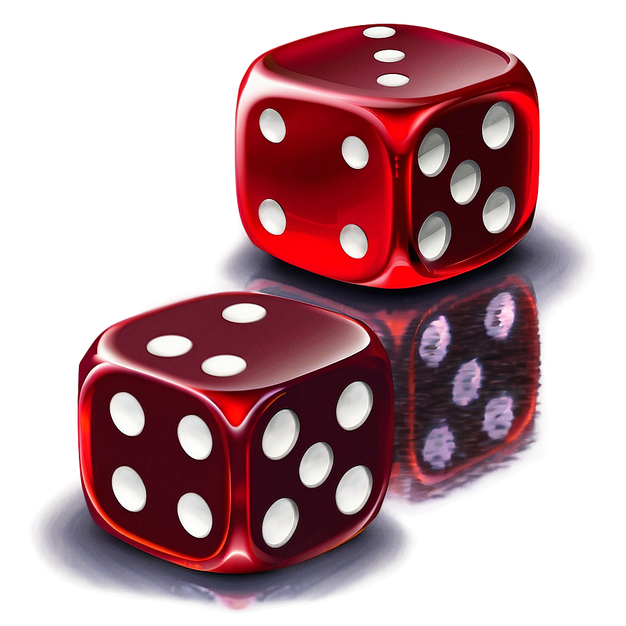 Red Dice With Reflection Png 06132024 PNG image