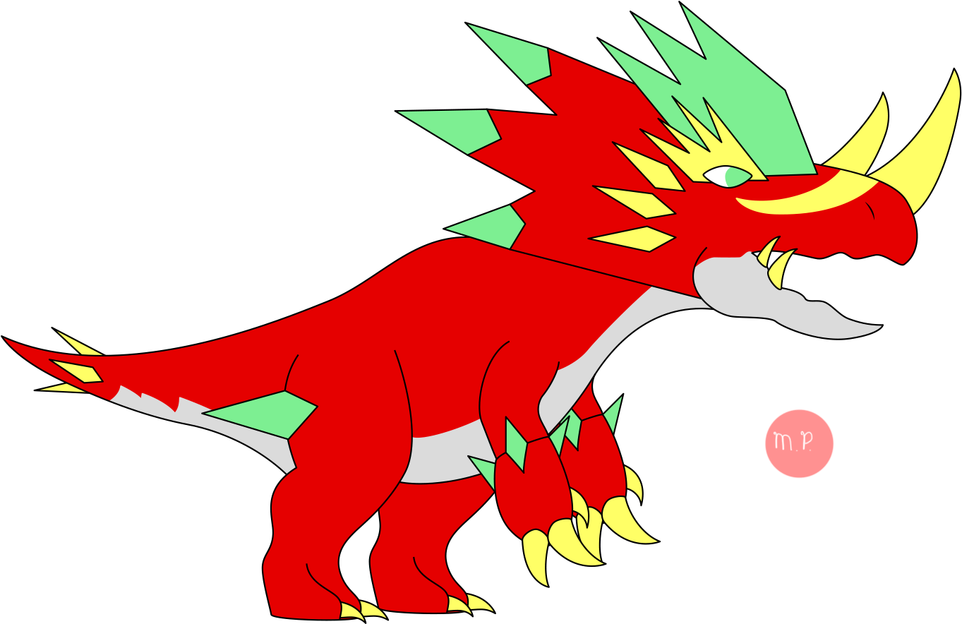 Red Dinosaur Creature Illustration PNG image
