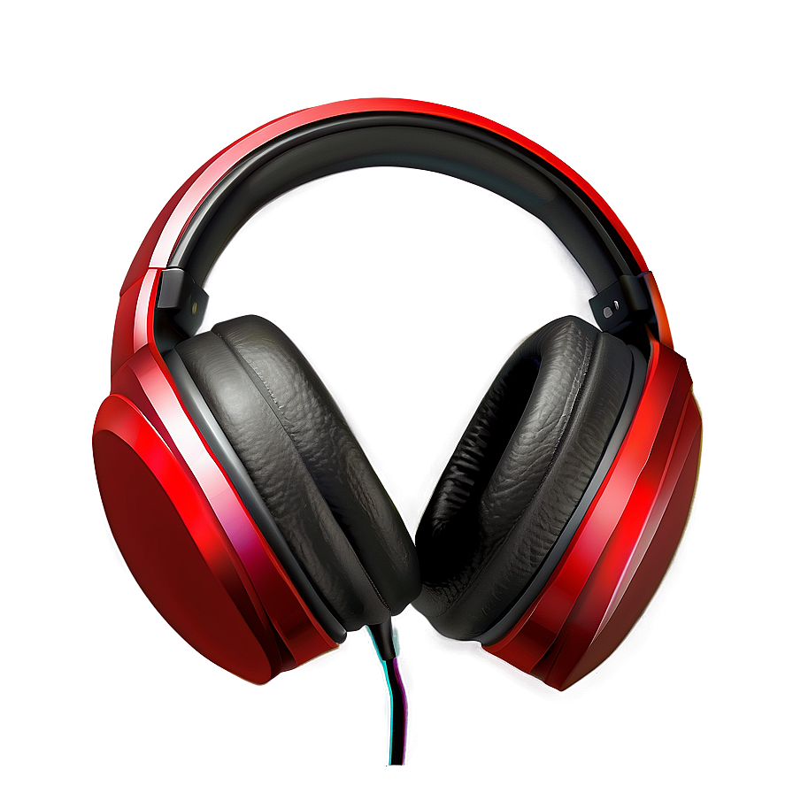 Red Dj Headphones Png 06212024 PNG image