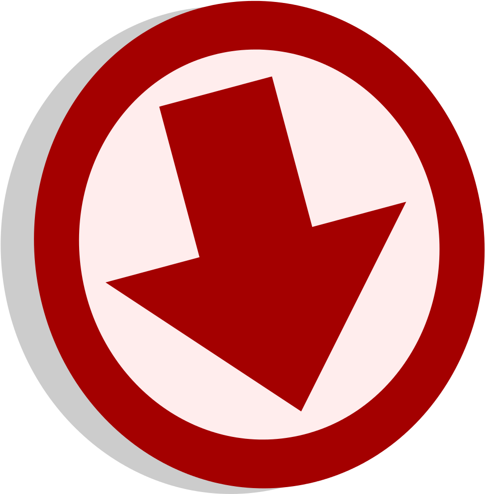 Red Down Arrow Sign PNG image