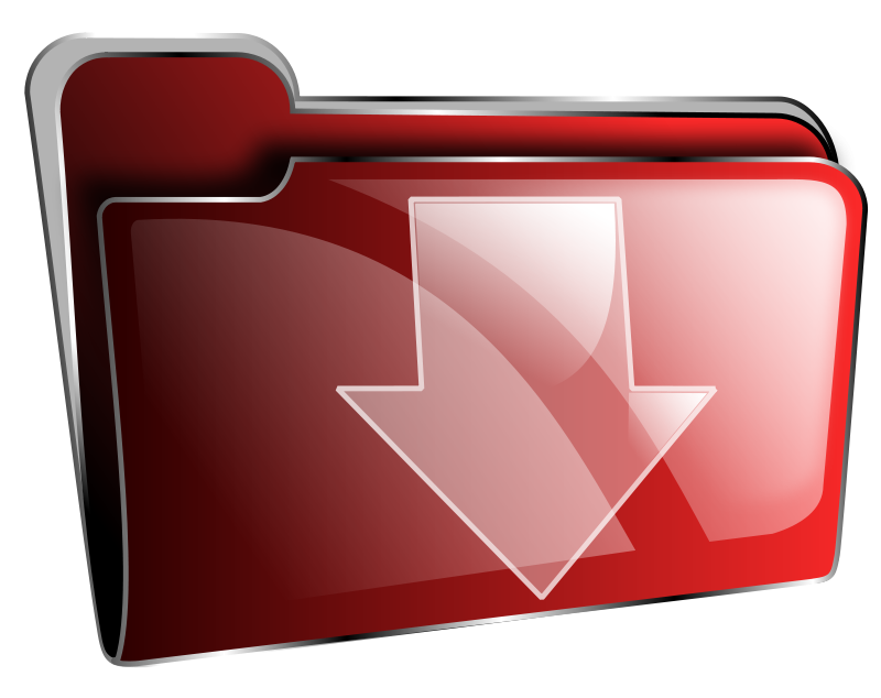 Red Download Folder Icon PNG image