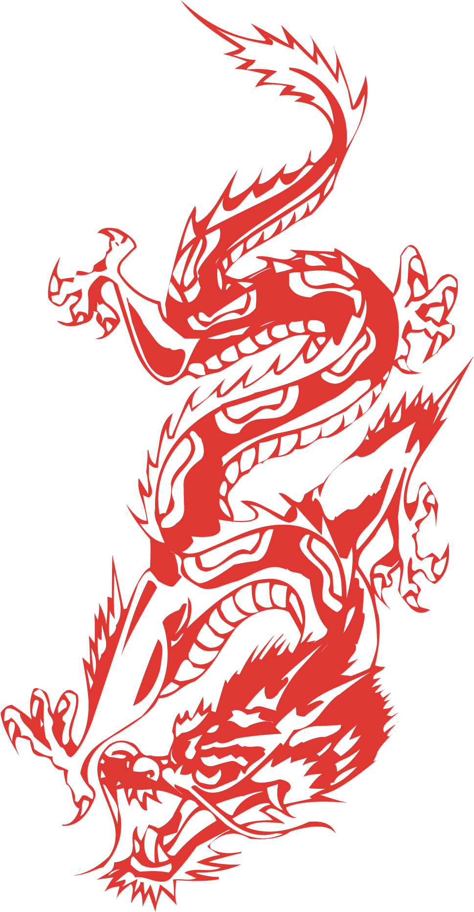Red Dragon Illustration Japanese Style PNG image