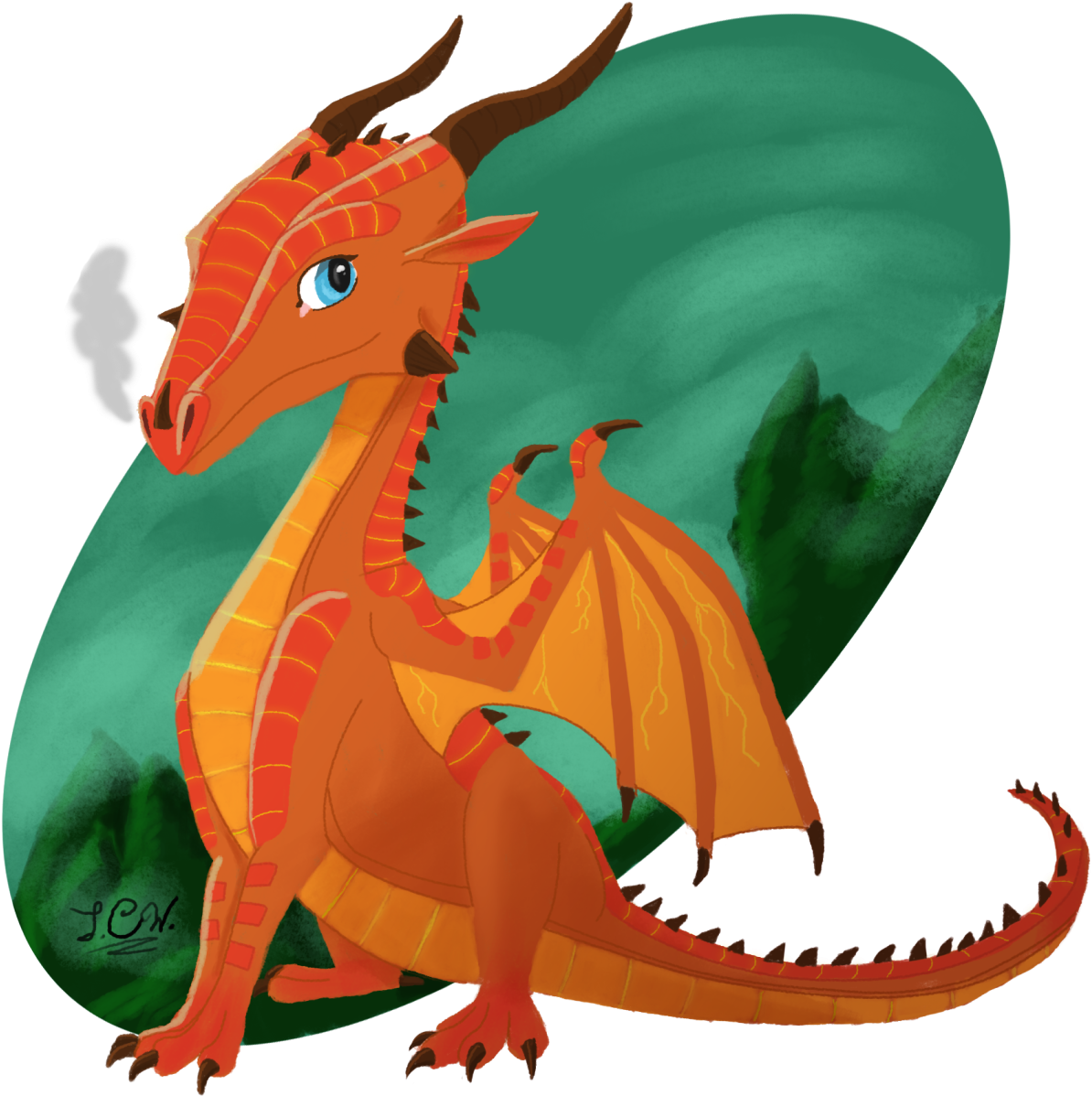 Red Dragon Illustration Wings Of Fire PNG image